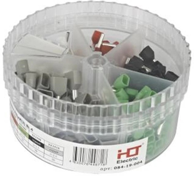 084-19-004, Набор наконечников НШвИ(2) №4 (ТE0508/50шт. ТE7508/50шт.ТE1008/ 50шт.ТE1508/50шт. ТE2510/50шт.) HLT