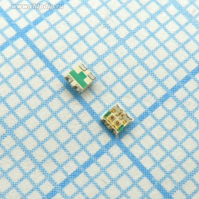 KPTB-1615ESGC, Светодиод smd 1,6х1,5мм/красный/ 625нм/8-15мкд - зеленый/568нм/5- 12мкд/прозрачный/120°