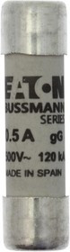C10G0-5, вставка плавкая 10,3х38 мм 0,5A 500В gG 120кА