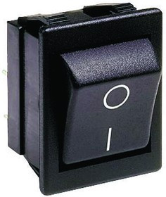 C1350ALBB-602AW, SWITCH, ROCKER, DPST, 20A, 250VAC, BLACK