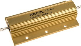 HS150-680RJ, Резистор проволочный с радиатором, с винтовым креплением, 680Ом, 150Вт, ±5%