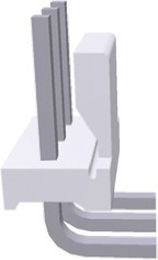 640387-3, MTA-156 Series Right Angle Through Hole Pin Header, 3 Contact(s), 3.96mm Pitch, 1 Row(s), Unshrouded
