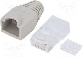 LOG-MP0023, Вилка, RJ45, PIN: 8, Кат: 6, не экранированный, в корпусе, Конф: 8p8c