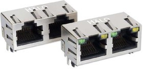 HCJT2-802SK-L12, Modular Connectors / Ethernet Connectors Shielded 1x2 Tab-Up RJ45 G/Y LED