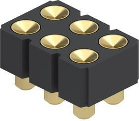 419-10-206-30-007000, Pin &amp; Socket Connectors .100" 6P2R SPRNG,SMT MATE W/.042" PLNGR