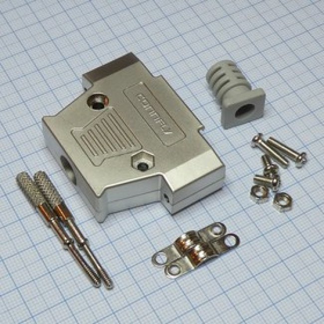 DS1047-25M2L-N, Корпус для разъемов D-Sub, прямой,экранированный, UNC4-40