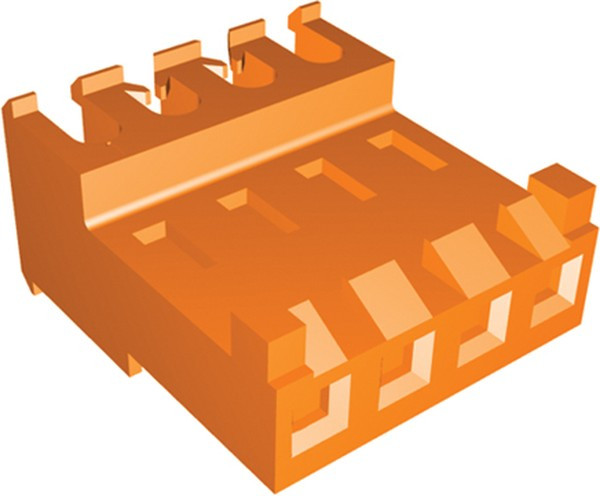 3-644465-4, Headers &amp; Wire Housings FEED THRU W TAB 4P L.R. orange 18 AWG