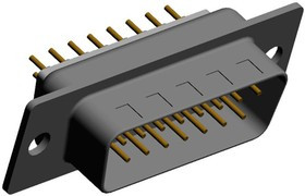 772-E15-113R001, SEAL-D 15 Way Through Hole D-sub Connector Plug, 2.769mm Pitch