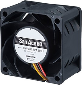 9HV0612P1J001, Axial Fan, High Static Pressure DC Ball 60x60x38mm 12V 112.8m³/h