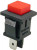 PB-02T-R-G, Кнопка без фиксации на замыкание 0.5А 250В квадратная -красный-