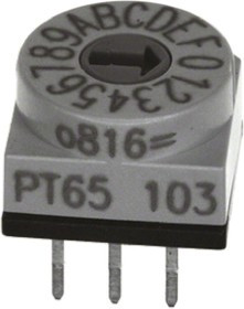 PT65106, 16 Way Through Hole DIP Switch, Screwdriver Actuator