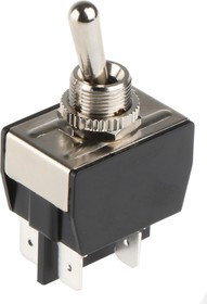 C3950BBAAA, Toggle Switch, Panel Mount, On-Off, DPST, Tab Terminal