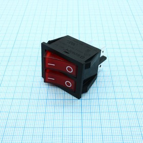 RK1-22 1X1X2 B/R"0-", Переключатель ON-OFF без подсветки цвет корпуса (черный) цвет кнопки (красный) надпись на кнопке "0-"