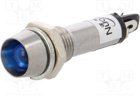 IND8-12B-B, Индикат.лампа: LED, вогнутый, 12ВDC, Отв: d8,2мм, IP40, под пайку