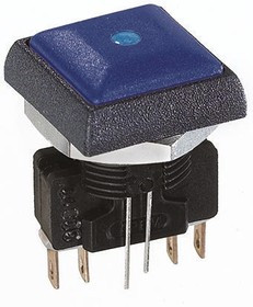 IRC8Z2B2LOB, Illuminated Push Button Switch, Momentary, Panel Mount, 14.8mm Cutout, DPDT, Blue LED, 250V ac, IP67