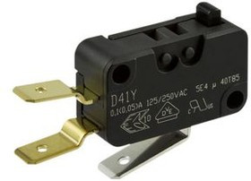 D419-V3AA, Micro Switch D4, 100mA, 1CO, 0.45N, Plunger