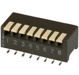 193-8MSR, DIP Switches / SIP Switches DIP switches/SIP switches, SPST, PIANO, 8 POS, SMD, T&amp;R, OFF