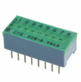 206-8LPST, DIP Switches / SIP Switches 8 switch sections SPST