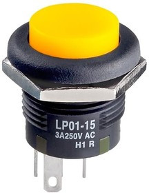 LP0115CCKW015DB, Pushbutton Switches SPDT ON-(ON) 3A AMB ILLUM BUSHING MOUNT