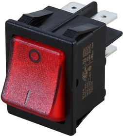 SX8211881G110000, Клавишный переключатель, Выкл.-Вкл., DPST, С Подсветкой, Панель, Красный, SX82 Series