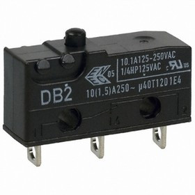 DB2C-A1AA, Micro Switch DB, 10A, 1CO, 2.45N, Plunger