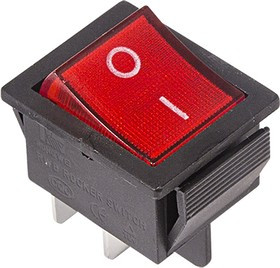 36-2330, Выключатель клавишный 250V 16А (4с) ON-OFF красный с подсветкой (RWB-502, SC-767, IRS-201-1)